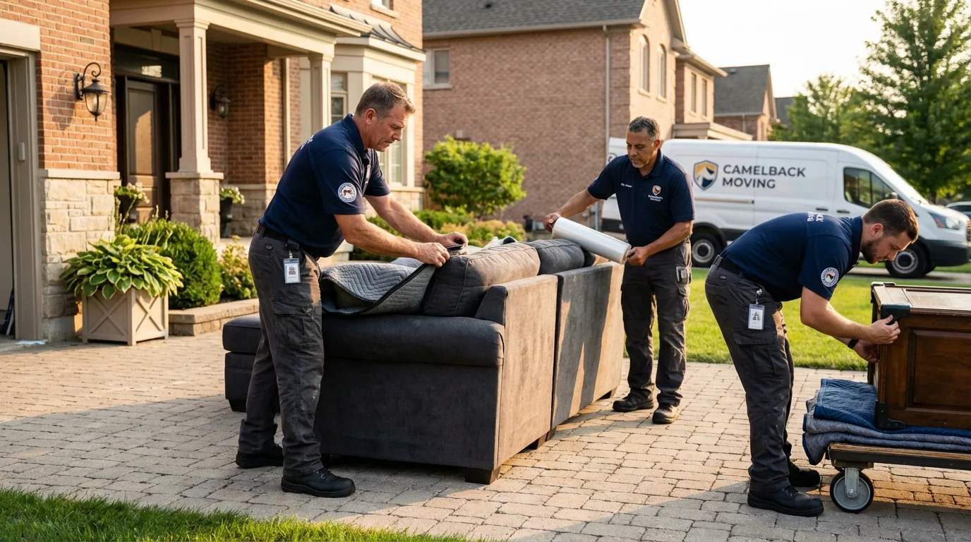 Large estate moving crew wrapping furniture in Nicholls, GA